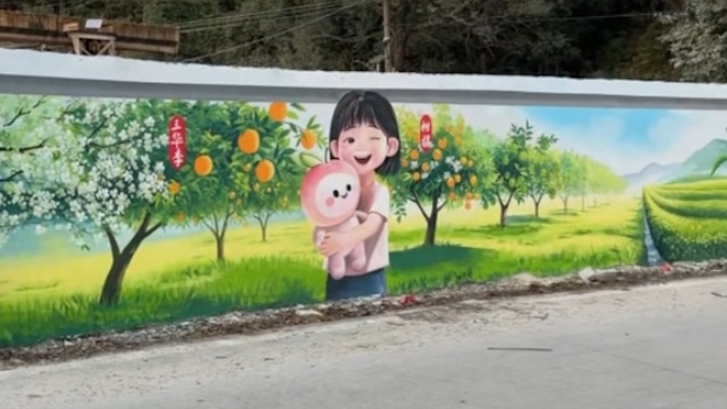 95后墙画师一支画笔描绘乡村变化:希望更多年轻人去打造自己的家乡