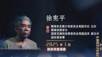 專題片揭露徐憲平隱蔽利益鏈：收受商人原始股，十多年后退居二線才變現