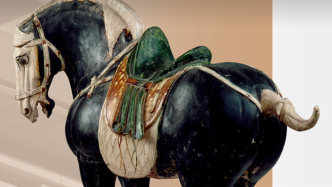 這樣的唐三彩黑馬僅存兩匹，一匹在國(guó)博馬年新春文化展上