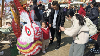 新春走基層丨上海蟠龍?zhí)斓兀糊堮R廟會里的兔子燈