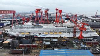 城事｜第二艘國(guó)產(chǎn)大郵輪建造進(jìn)度條已達(dá)92%，3月出塢