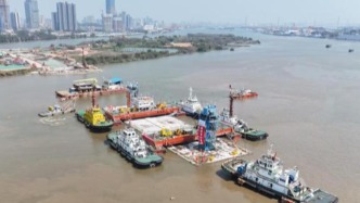 广州鱼珠隧道工程进展：突破施工瓶颈，三节沉管完成水下对接