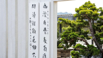 一場(chǎng)情境書寫展：古松奇石與書法相映成趣