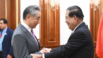 柬埔寨代理國家元首洪森會見王毅