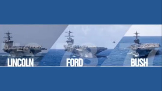 美軍稱數(shù)十年來首次三艘航母同時(shí)部署中東
