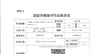 参评第36届中国新闻奖自荐作品公示