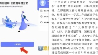 学生看成绩需付费使用专属软件？湖南辰溪县教育局：已叫停推送行为