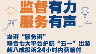 澎湃“服务湃”联合七大平台护航“五一”：超八成投诉一天内获赔付