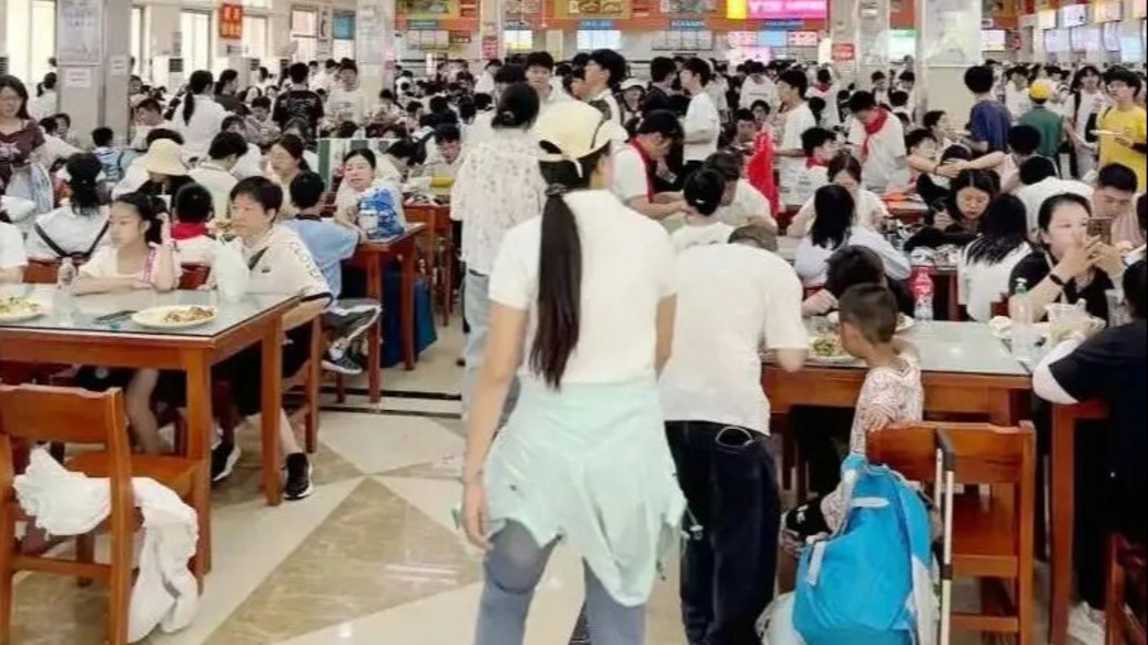 武大取消预约入校后食堂爆满，游客爬树拍照