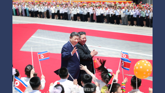 现场图片丨习近平出席金正恩举行的欢迎仪式