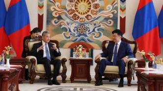 蒙古国总统呼日勒苏赫会见王毅