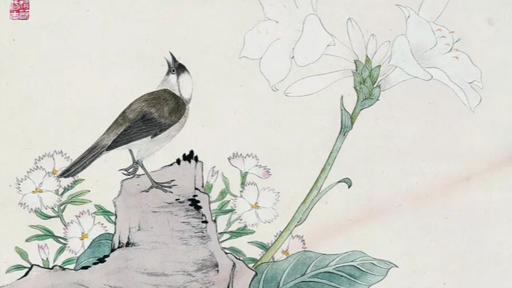 鳥 画賛 紙本掛軸 中国？ 作者不詳 次言？次公筆 上海博古斋廿周年| 日场书画精品一览