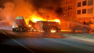 广西北流公安：油罐车与水泥罐车发生碰撞起火，致3人死亡