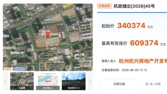 招商蛇口60.9亿元拿下杭州滨江区宅地：溢价率79%创年内新高，楼面价5.16万元/平米