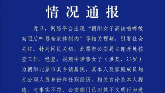 辽宁警方通报“女子高铁喧哗被劝阻后叫嚣全家体制内”：言论系捏造