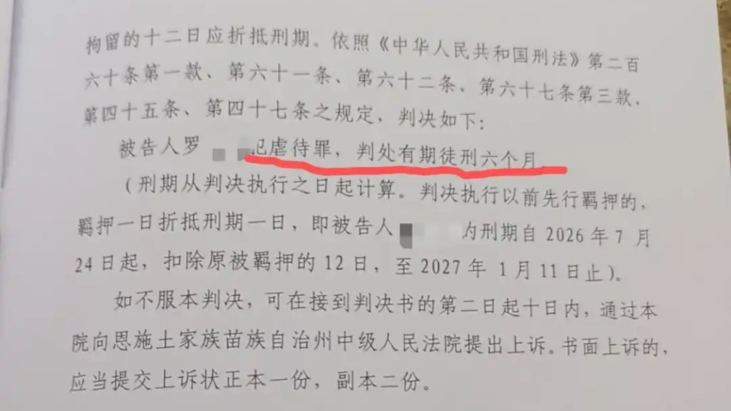 女子称结婚14年遭丈夫家暴13年，刑事自诉案一审宣判：被告人犯虐待罪，获刑6个月