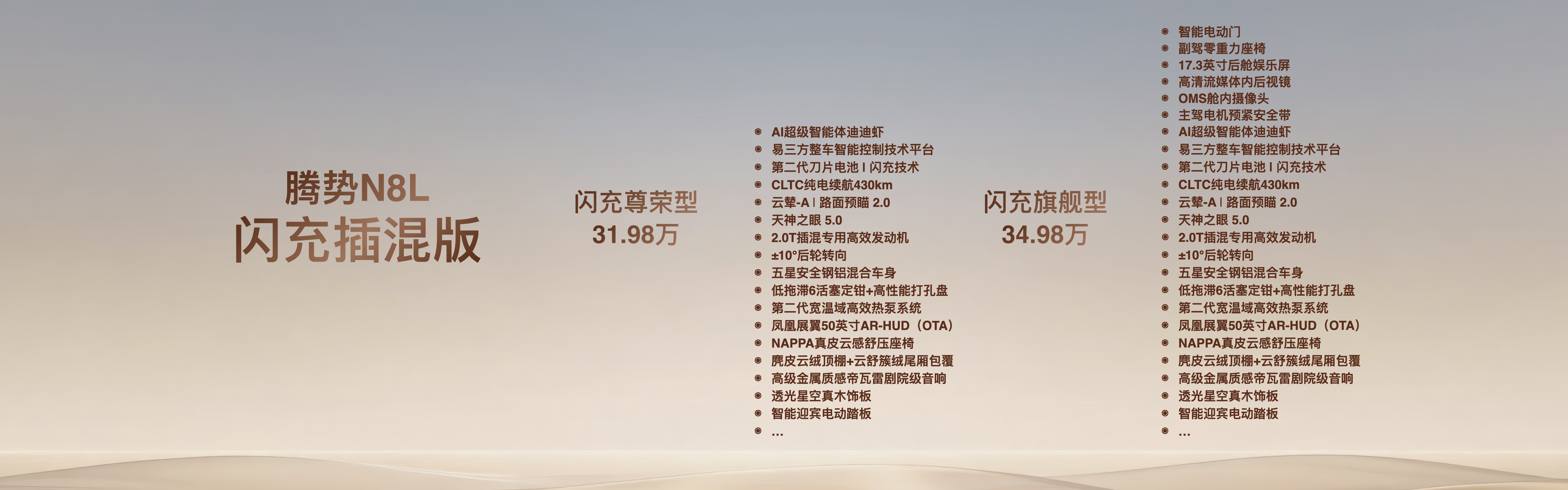 首搭AI超级智能体迪迪虾，腾势N8L纯电版正式上市
