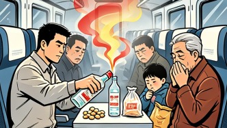 媒体评乘客将白酒倒入矿泉水瓶带上高铁豪饮：不违法不等于不越界