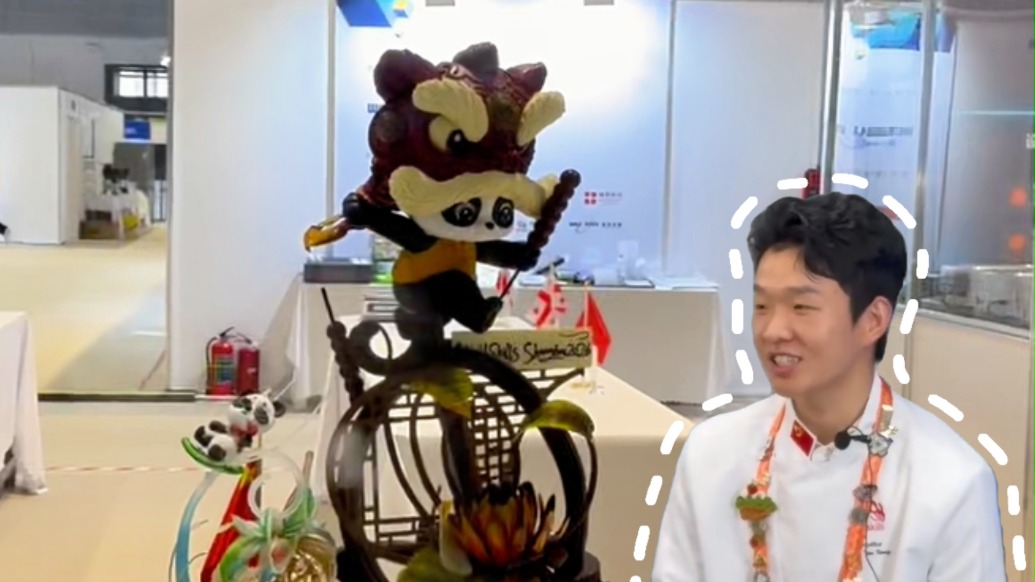 醒狮熊猫“甜”出圈,世赛中国选手王天祥揭秘作品难在哪
