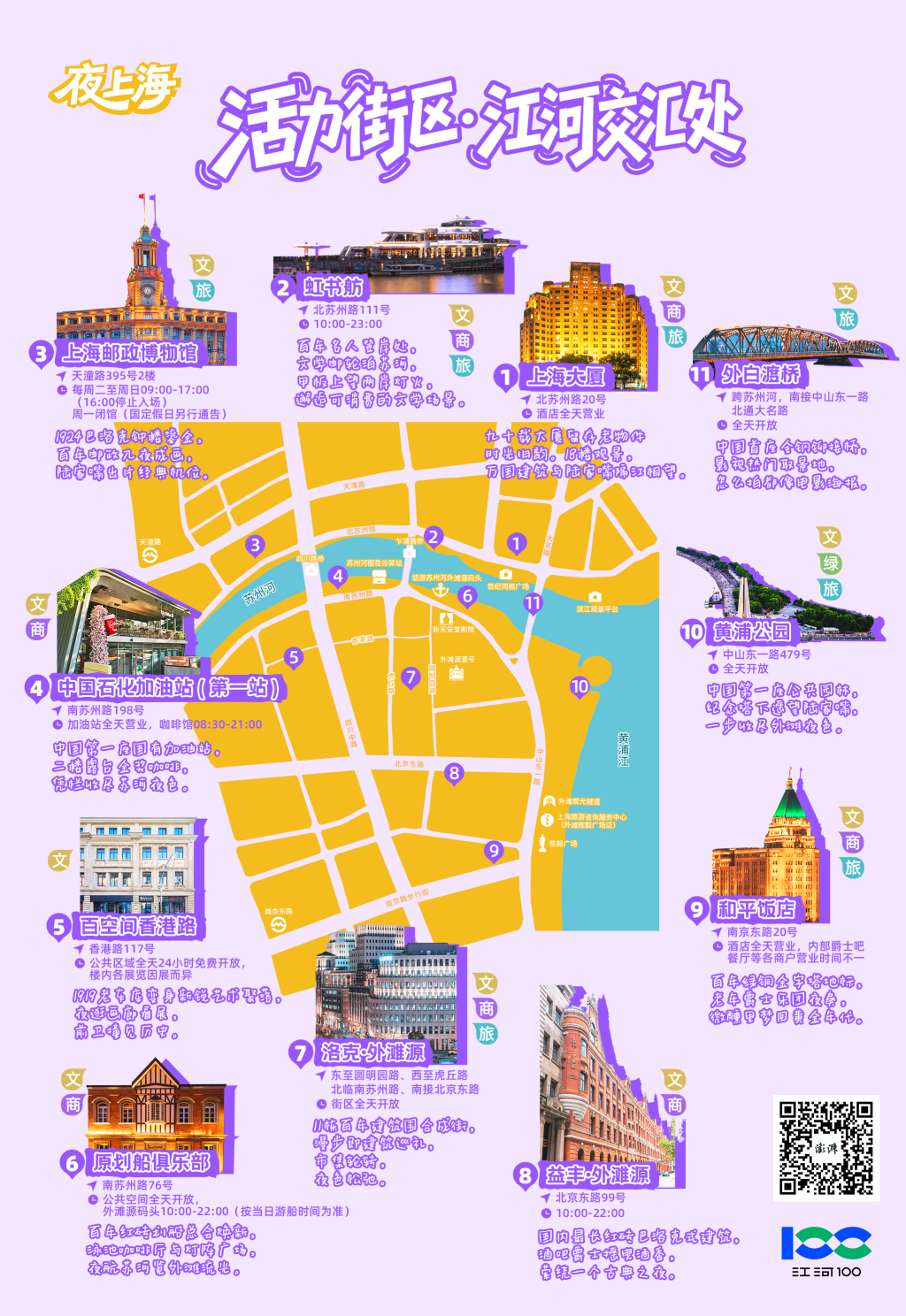 江河100·夜上海|活力街区:江河交汇处