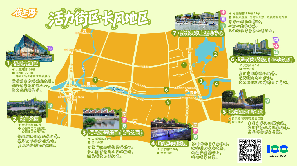 江河100·夜上海|活力街区:长风地区
