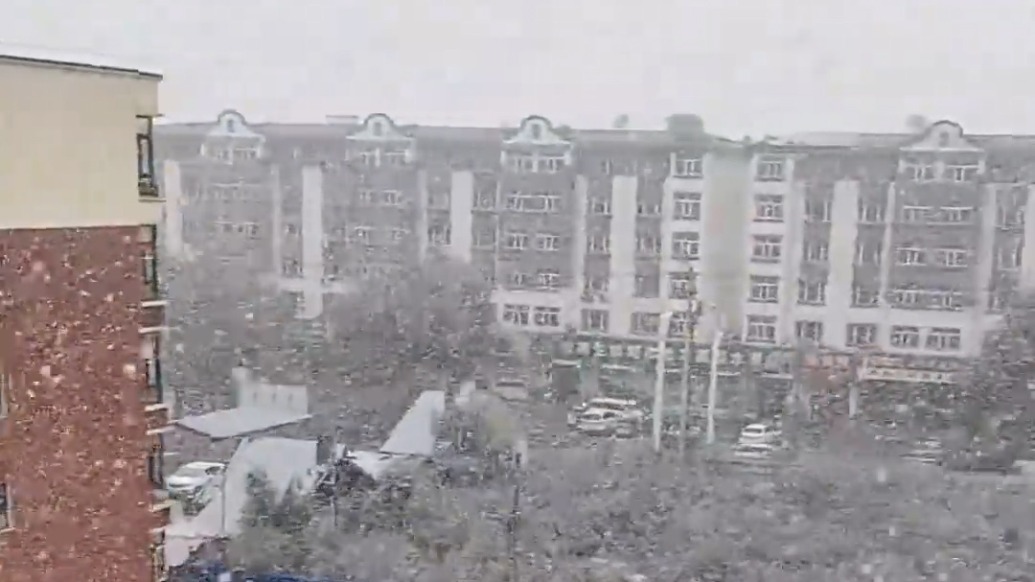 黑龙江鹤岗迎入秋后首场降雪,市民:雪花落地即化