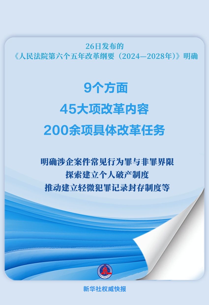 200余项任务，人民法院第六个五年改革纲要发布