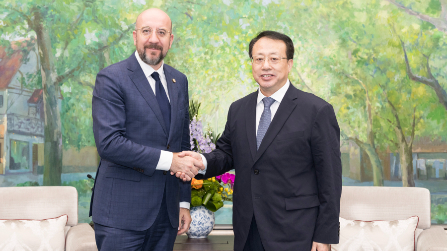 欧洲理事会前主席米歇尔受聘中欧国际工商学院特聘教授，上海市市长龚正会见