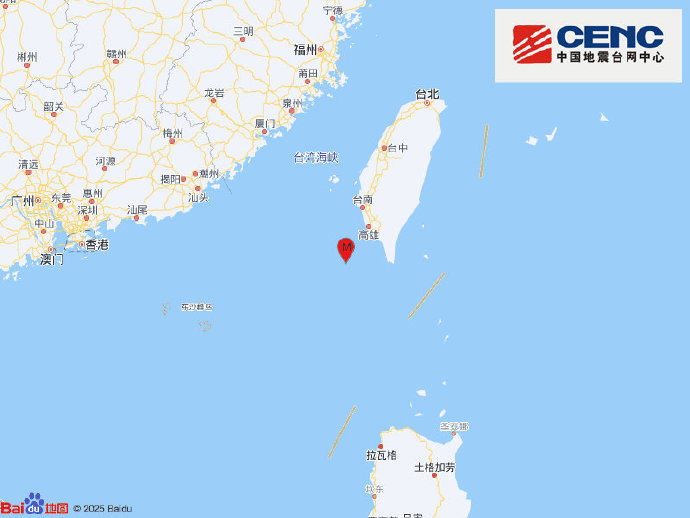 台湾高雄市海域发生4.0级地震，震源深度13千米