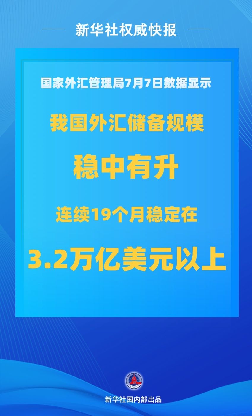 我国外汇储备规模上半年保持稳中有升