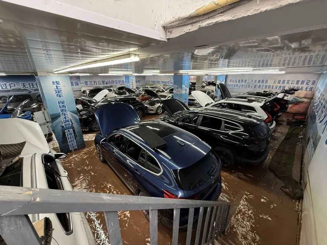暴雨突袭重庆：一车行内近90台车被淹，总价约600万元
