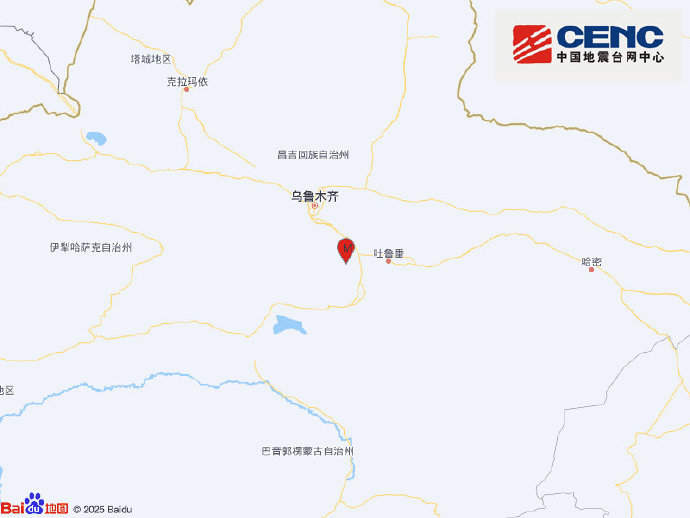新疆吐鲁番市托克逊县发生4.4级地震
