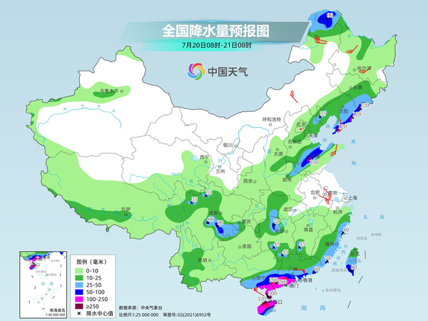 华南台风雨进入最强时段，全国高温范围明显缩减