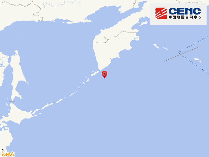 千岛群岛发生5.7级地震，震源深度10千米
