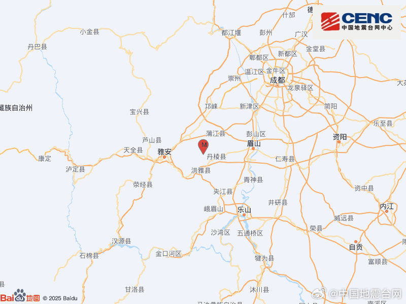 四川眉山市丹棱县发生3.0级地震，震源深度8千米