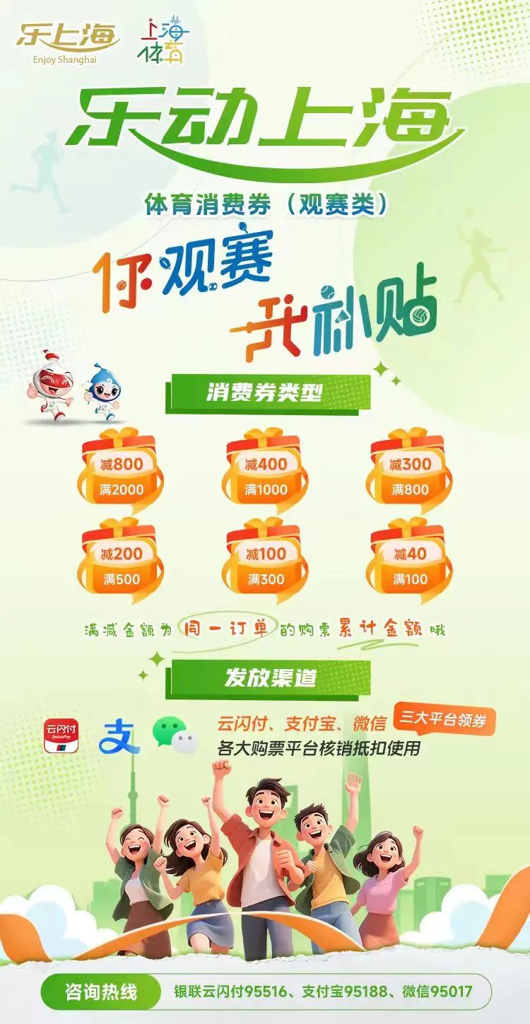 看顶级赛事游摩登上海，“乐动上海”体育消费券来助力