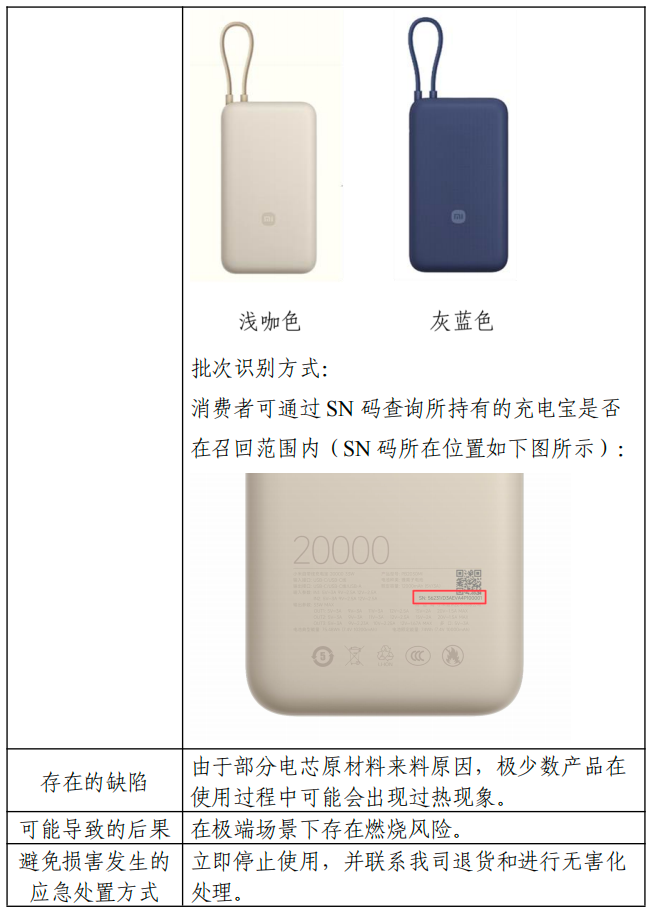 超14万台,小米召回PB2030MI型号部分充电宝