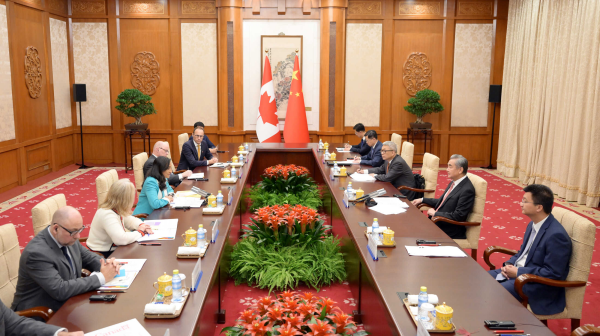 王毅同加拿大外长阿南德会谈
