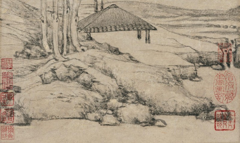 元代倪瓒山水画，近1.6亿港元香港成交