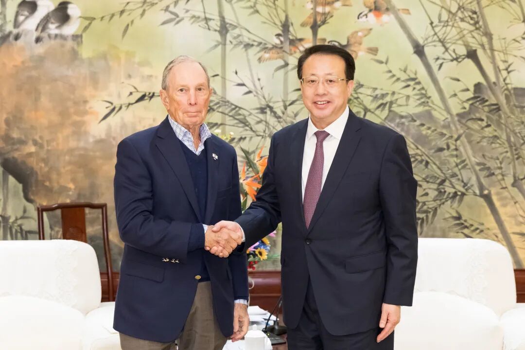 龚正会见彭博有限合伙企业、彭博慈善基金会创始人迈克尔·布隆伯格