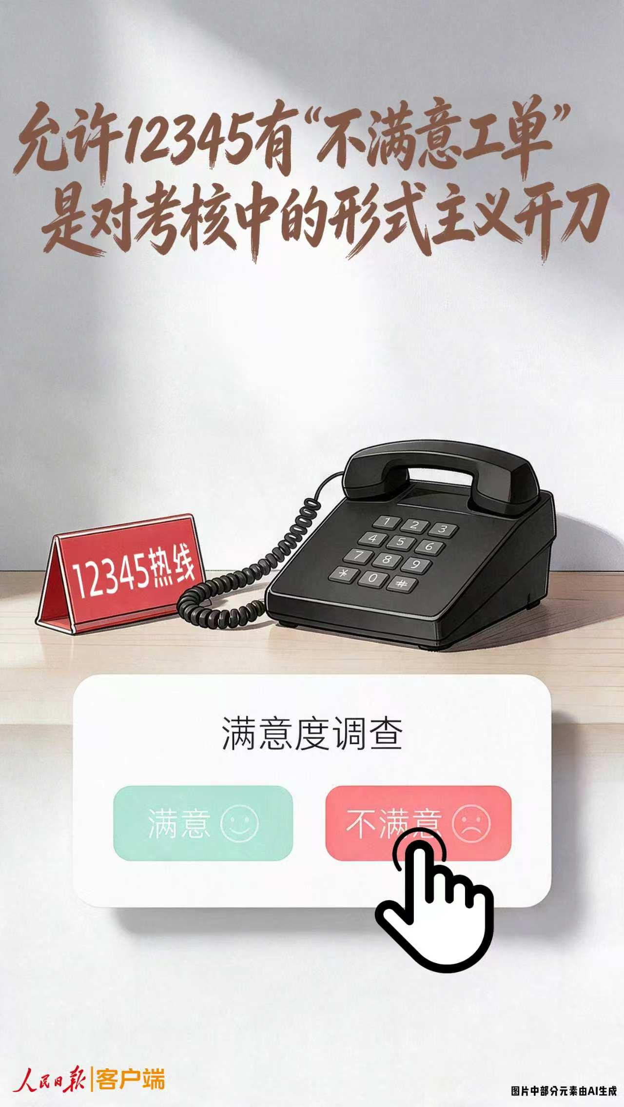 人民锐评:允许12345有“不满意工单”,是对考核中的形式主义开刀