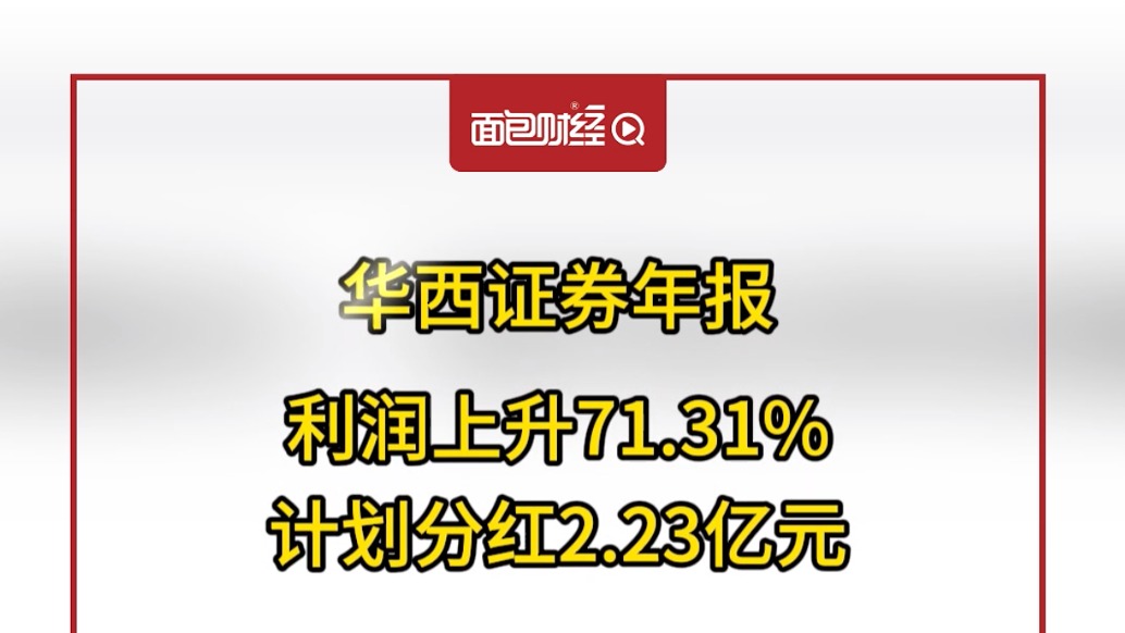 华西证券年报:利润上升71.31%,计划分红2.23亿元