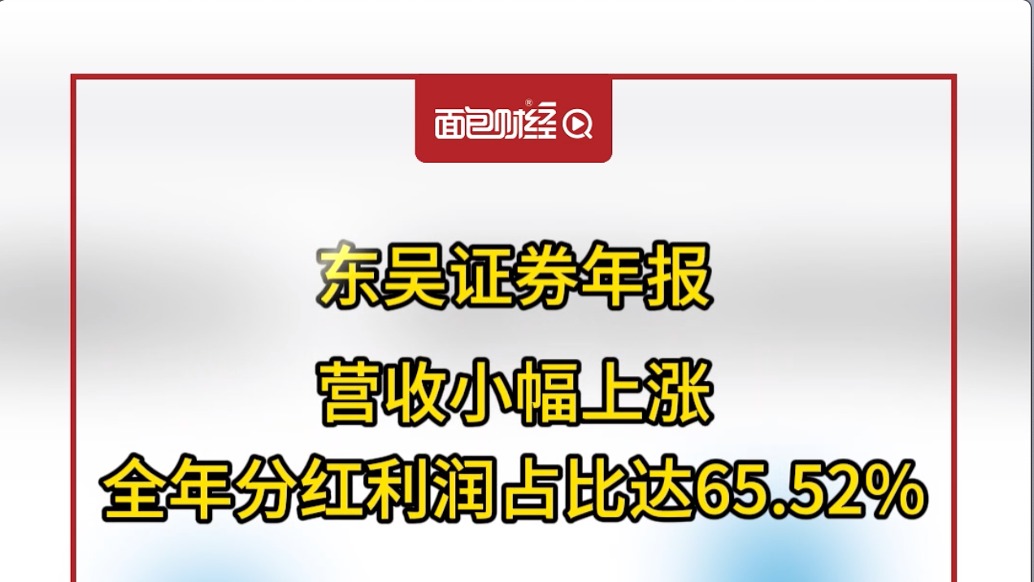 东吴证券年报:营收小幅上涨,全年分红利润占比达65.52%