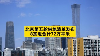 北京第五輪供地清單發(fā)布，8宗地合計72萬平米