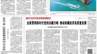 全面貫徹新時代黨的治藏方略 推動西藏經濟高質量發展 ——訪西藏自治區黨委書記王君正
