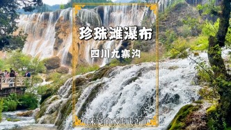 川西避暑游，走進(jìn)九寨溝，在珍珠灘瀑布感受什么才是人間仙境