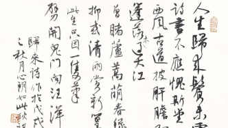 文墨雙槳：旭宇自作詩(shī)書法《人生歸來(lái)鬢未霜》