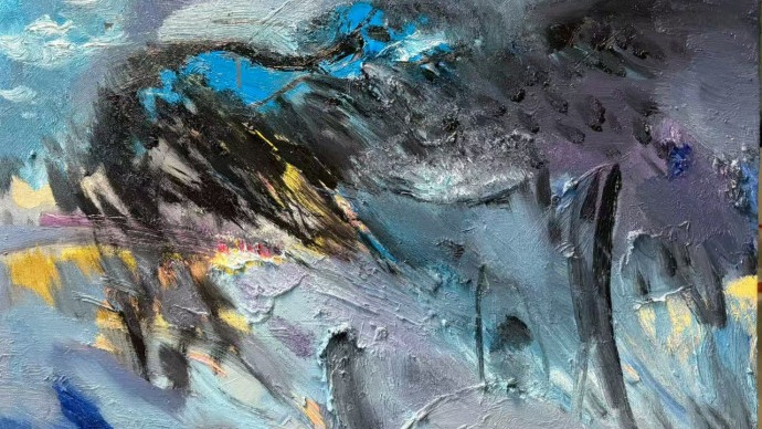 抽象画 僧侶 油彩画 墨韵油彩间的诗意栖居——罗民力油画艺术赏析