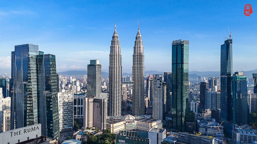 馬來西亞旅游，航拍石油雙子塔，不愧是世界最高的雙子塔