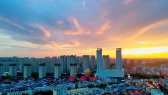 河南項城：城市晚霞美